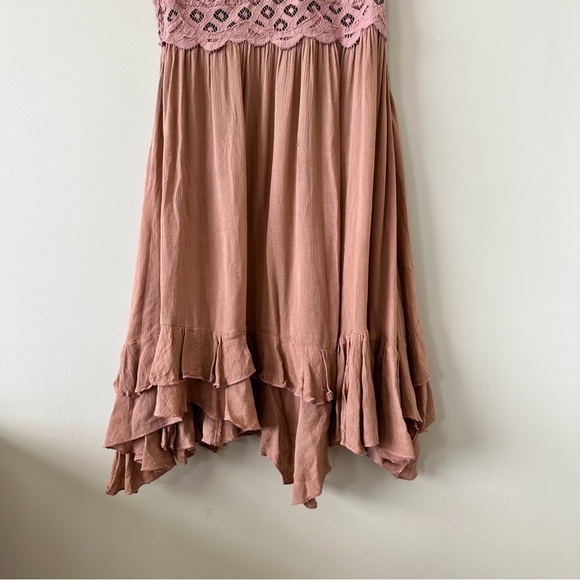 FREE PEOPLE-“One Free People” Adella Slip Mini Dress in Pink Rose (Size:Medium) - Picture 8 of 10